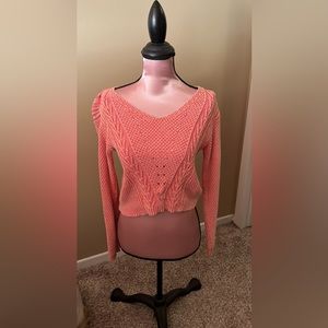 pink american eagle sweater crop